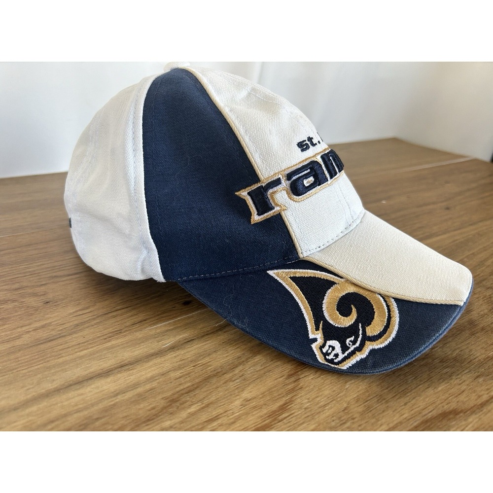 Vintage NFL St. Louis‎ Rams Reebok Hat Blue White Gold Adjustable strap back